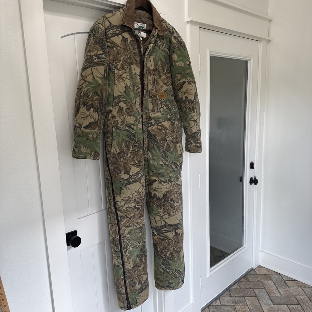 Vintage‎ Duxbak Realtree Camouflage Hunting Coveralls SIZE L